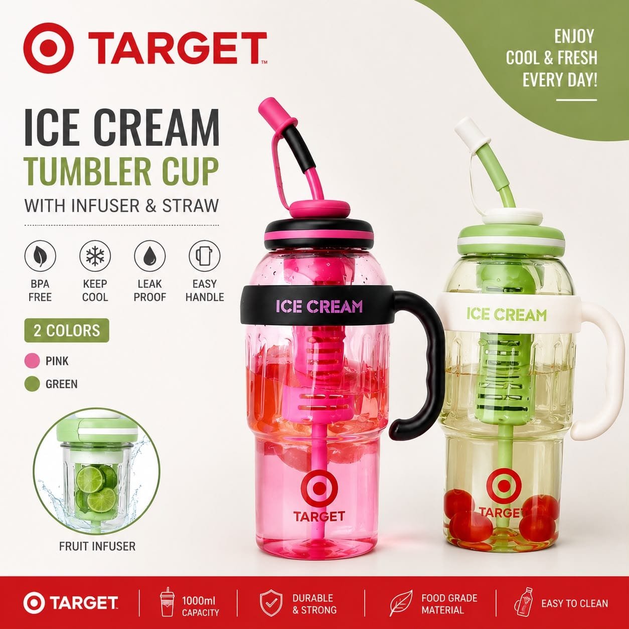 TARGET ICE CREAM TUMBLER CUP ✨🍓 in Kalutara, Horana