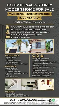 EXCEPTIONAL 2-STOREY MODERN HOME FOR SALE IN WATTALA - ENDERAMULLA