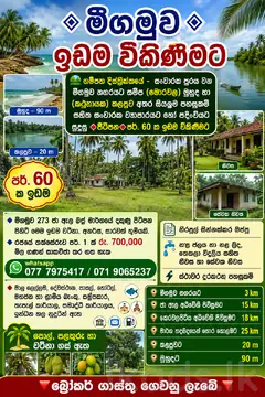 Land for sale in Negambo ඉඩම විකිණීමට මීගමුව