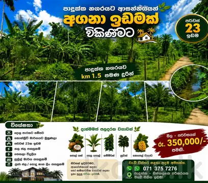 LAND FOR SALE – PADUKKA