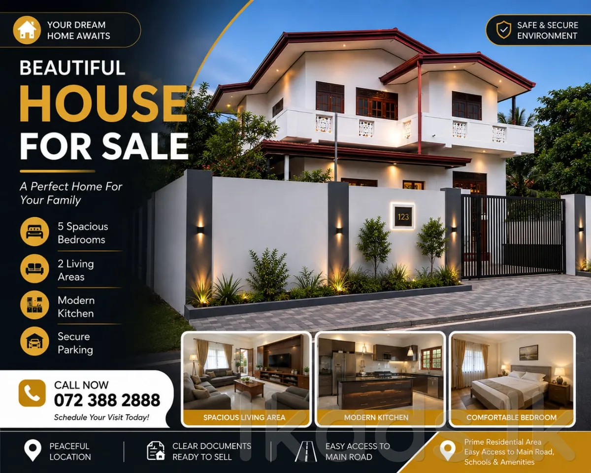 Kadawatha – Batahena Road – Beautiful House for Sale in Colombo, Kadawatha