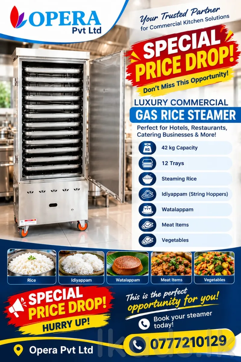 Gas Steamer 12 Tray – Restaurant & Catering Equipment in Gampaha, Peliyagoda