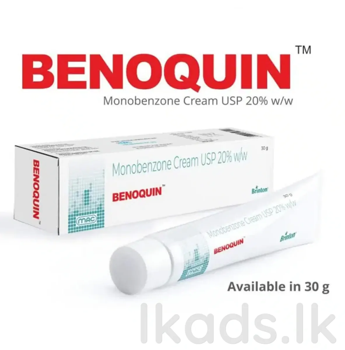Benoquin Cream Abu Dhabi – Monobenzone 20% Depigmentation Cream
