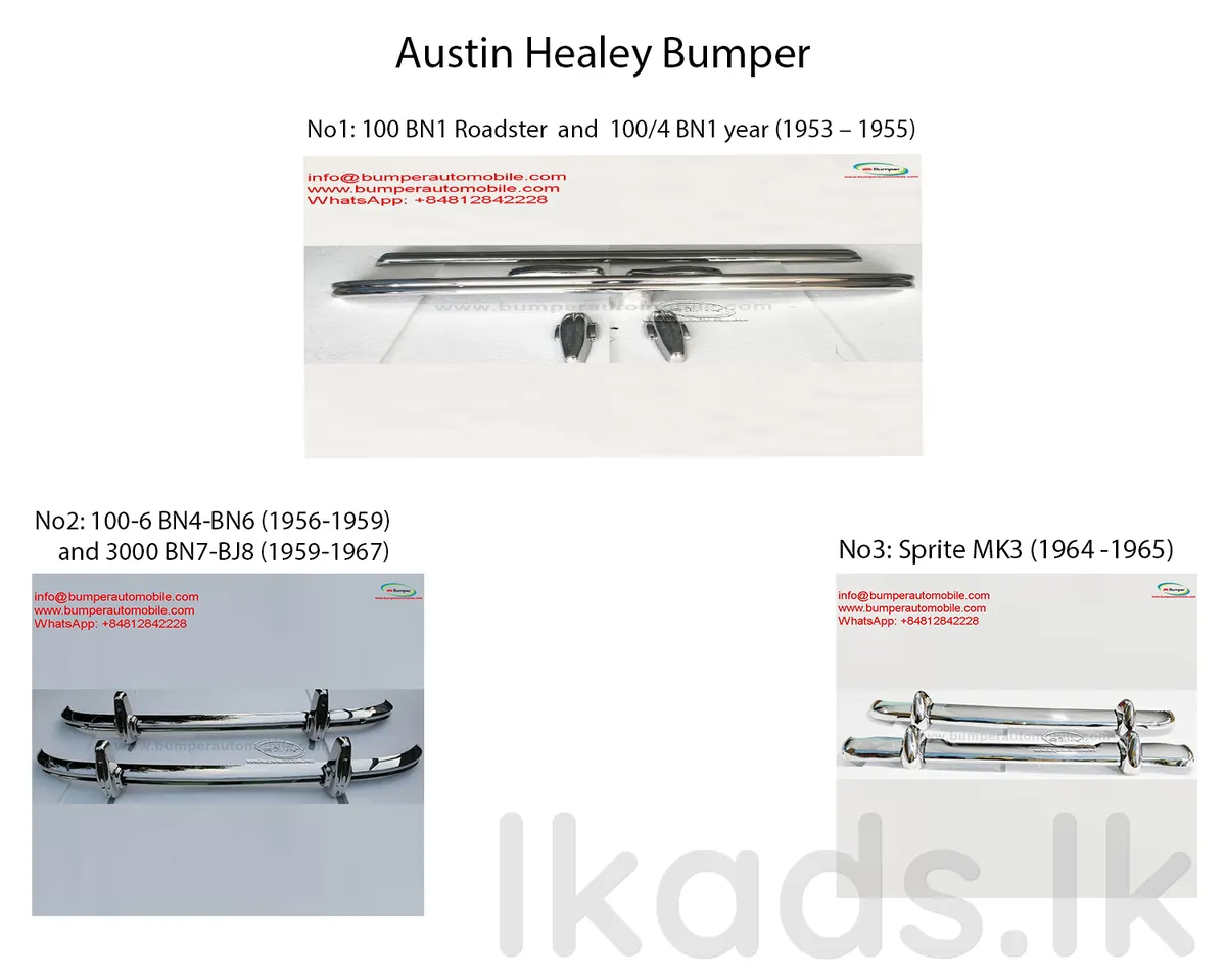 Austin Healey (1953-1967) Bumper Parts for Classic by stainless steel new in Ampara, Dorakumbura