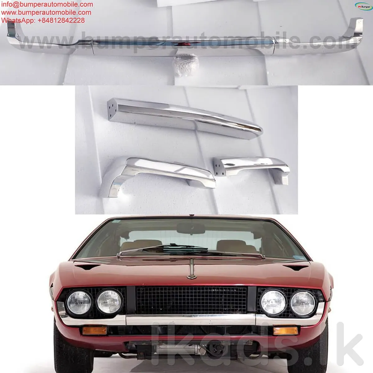 Lamborghini Espada a front bumper (1968 to 1978) by stainless steel new photo 2