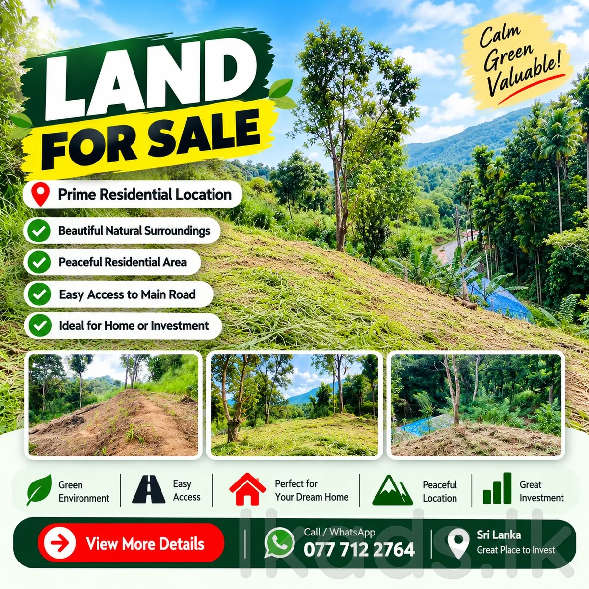 පේරාදෙණිය – පිලිගල්ල – පර් 12.5ක වටිනා ඉඩමක් විකිණීමට in Kandy, Peradeniya