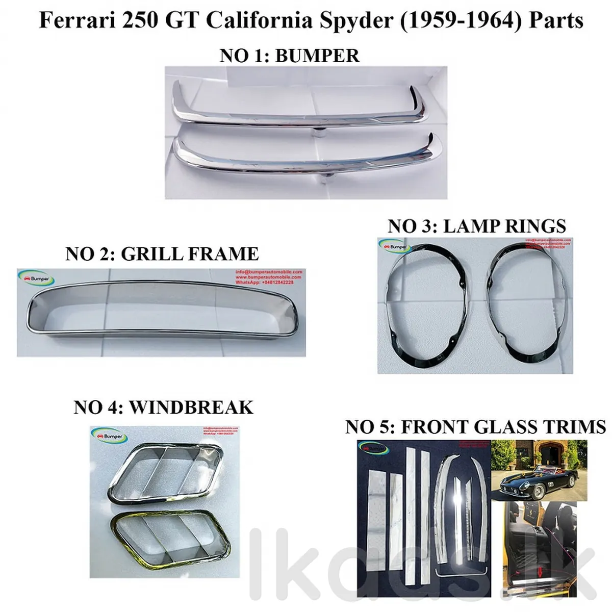Combo Ferrari 250 GT SWB California Spyder classic car
